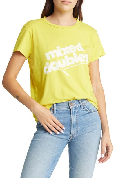 Mother The Boxy Goodie Goodie Mixed Doubles Tee Shirt In Green