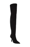 Black Suede Studio Jasmine Over The Knee Boot In Black Stretch Sue