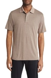 Theory Kayser Regular Fit Short Sleeve Polo In Fossil Melange