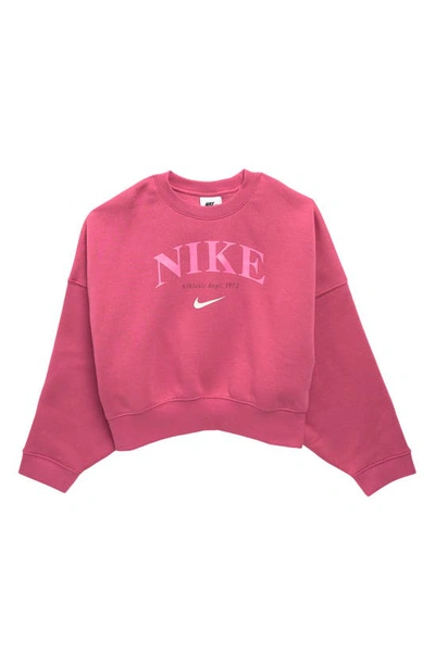 Nike Sportswear Big Kids' (girls') Fleece Sweatshirt In Sweet Beet
