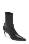 Stuart Weitzman 85 Stretch Bootie Ankle Leather Embroidery In Black