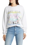 Mother The Drop Square Stargazer Cotton Graphic Sweatshirt In White