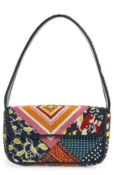 Staud Tommy Beaded Shoulder Bag In Patchwork Foulard