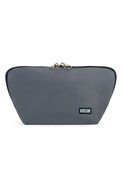 Kusshi Signature Makeup Bag In Steel Grey/ Purple