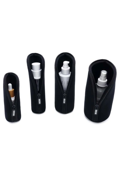 Kusshi Set Of 4 Travel Bottle Protectors In Black