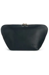 Kusshi Vacationer Leather Makeup Bag In Black Leather/ Leopard