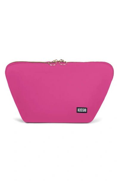 Kusshi Vacationer Makeup Bag In Hot Pink/ Teal