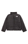 The North Face Kids' Mossbud Reversible Water Repellent Faux Fur Jacket In Tnf Black