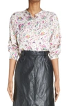 Isabel Marant Étoile Catchell Floral Print Button-up Blouse In Ecru