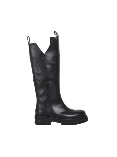 Dondup Leather Boot Stivale In Black