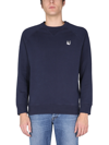 Maison Kitsuné Bold Fox Head Cotton Sweatshirt In Blue