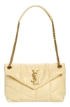 Saint Laurent Small Loulou Leather Puffer Bag In Jaune Pale