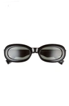 Le Specs Outta Trash 53mm Oval Sunglasses In Black