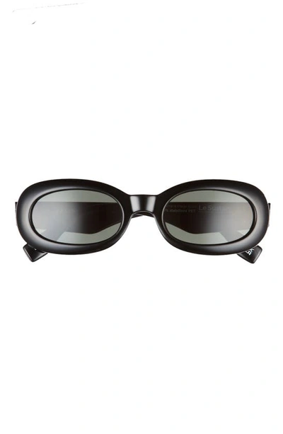 Le Specs Outta Trash 53mm Oval Sunglasses In Black