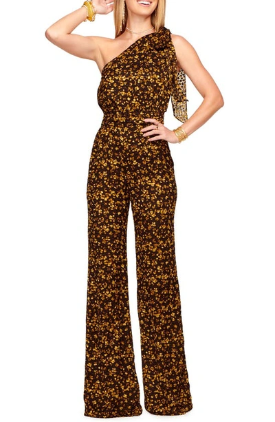 Ramy Brook Chonce One-shoulder Wide Leg Jumpsuit In Honey