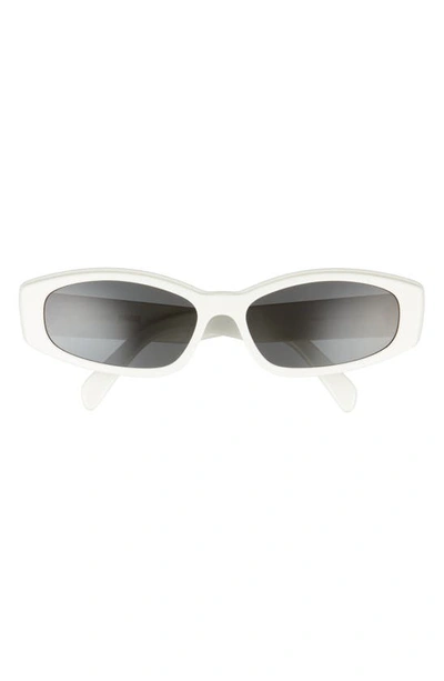 Celine Bold 58mm Rectangular Sunglasses In White