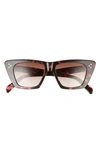 Celine 51mm Cat Eye Sunglasses In Coloured Havana