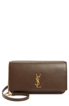 Saint Laurent Monogram Phone Shoulder Bag In Green Hunting