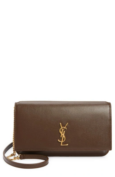 Saint Laurent Monogram Phone Shoulder Bag In Green Hunting