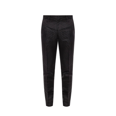Dolce & Gabbana Jacquard Lurex Trousers In Black