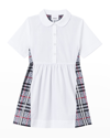 Burberry Kids' Girl's Mitsie Woven Checkerboard Combo Dress In Pale Blue Ip Chk