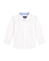 Andy & Evan Child Boys White Poplin Button-down Shirt In Natural Tan
