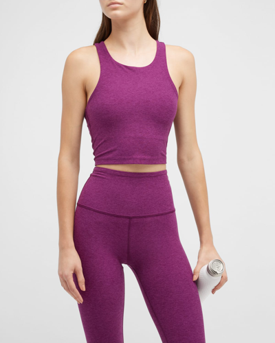 Beyond Yoga Focus Cropped Tank Top In Aubergine Beet