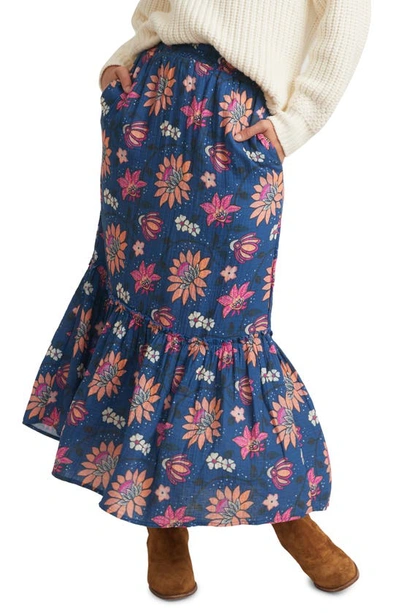 Marine Layer Corinne Floral Cotton Skirt In Batik Floral