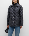 Lafayette 148 Regenerated Poly Tech Quilted Down Reversible Jacket In Black