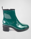 Kate Spade Puddle Vinyl Zip Rain Booties In Argula