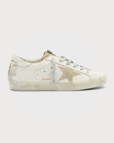 Golden Goose Superstar Glitter Bow Low-top Sneakers In White