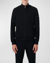Bugatchi Stretch Zip Cardigan In Caviar