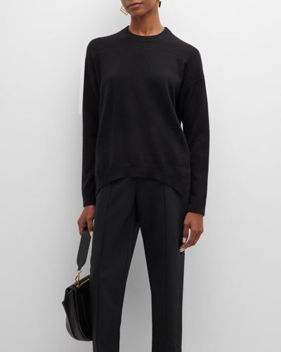 Theory Crewneck Cashmere Knit Sweater In Black