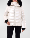 Gorski Apres-ski Jacket W/ Detachable Lamb Shearling Trim In Platinum Black