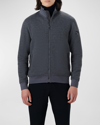Bugatchi Stretch Zip Cardigan In Charcoal