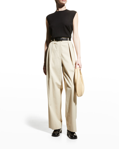 The Row Balham Spring Cashmere Sleeveless Sweater In Black