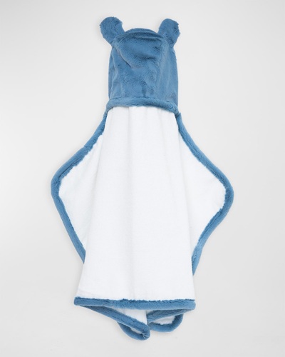 Little Giraffe Kids' Luxe Hooded Towel In Cornflower