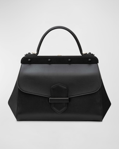 Franzi Margherita Calf Leather Crossbody Bag In Black