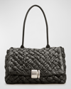 Bottega Veneta Small Intrecciato Padded Leather Shoulder Bag In Black