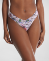 HANKY PANKY PRINTED LOW-RISE SIGNATURE LACE THONG