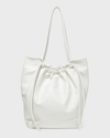 Proenza Schouler Drawstring Calf Leather Tote Bag In Optic White