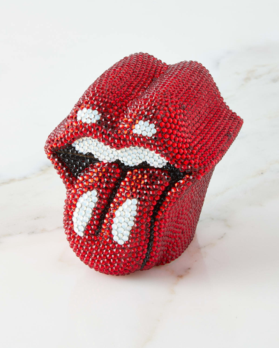 Jay Strongwater Rolling Stones Lip Box In Gold