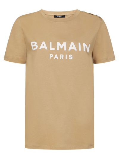 Balmain Paris T-shirt In Camel