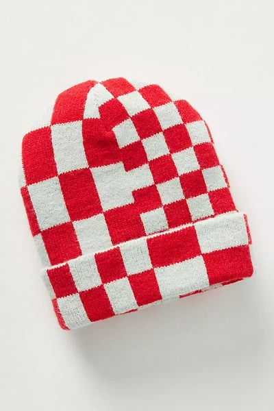 By Anthropologie Checkered Beanie In Red | ModeSens display picture 3