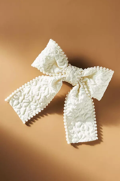 Anthropologie Pearl Jacquard Bow In White