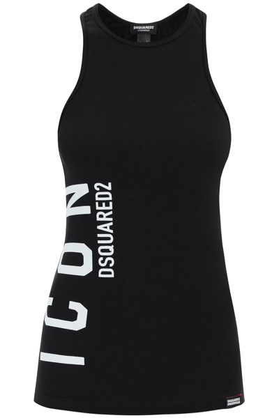Dsquared2 'be Icon' Sporty Tank Top In Black