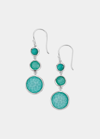 Ippolita Lollipop Lollitini 3-stone Drop Earrings In Sterling Silver With Turquoise Doublet In Blue