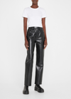 Agolde Recycled Leather Crisscross Waist Straight Leg Pants In Detox