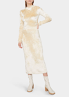 Vince Panne Midi Sweater Skirt In Pale Sand