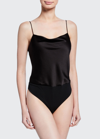 ALICE AND OLIVIA HARMON SATIN BODYSUIT